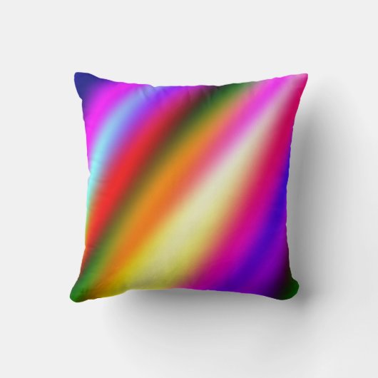 ブルーピンクグラデーションの水色抽象芸術パステル虹 クッション (裏面)