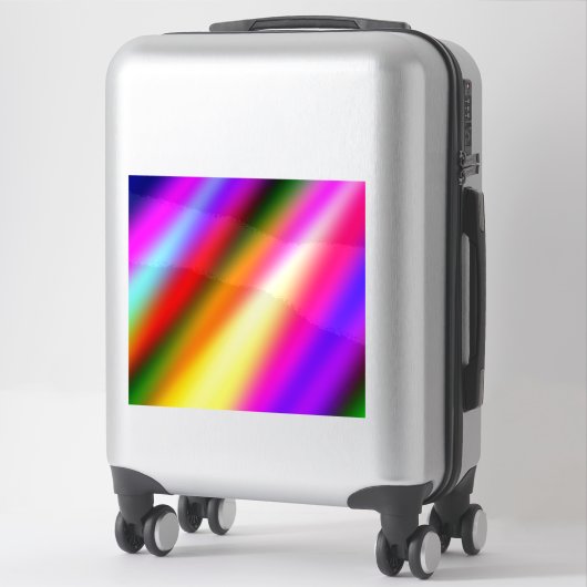 ブルーピンクグラデーションの水色抽象芸術パステル虹 シール (スーツケース)