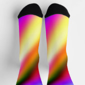 ブルーピンクグラデーションの水色抽象芸術パステル虹 ソックス (上部)