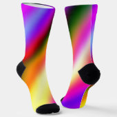 ブルーピンクグラデーションの水色抽象芸術パステル虹 ソックス (傾斜あり)