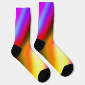 ブルーピンクグラデーションの水色抽象芸術パステル虹 ソックス (右)
