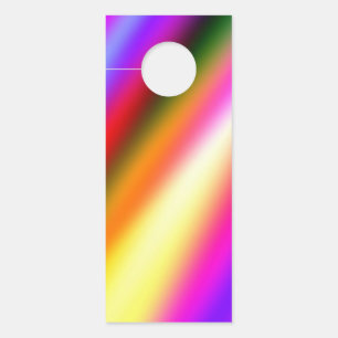 ブルーピンクグラデーションの水色抽象芸術パステル虹 ドアノブサイン