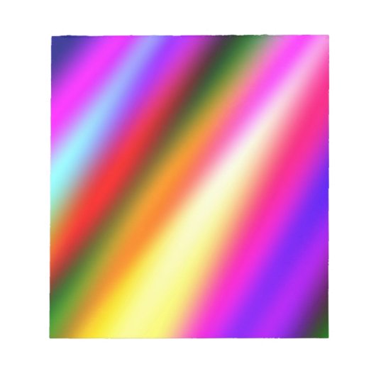 ブルーピンクグラデーションの水色抽象芸術パステル虹 ノートパッド (正面)