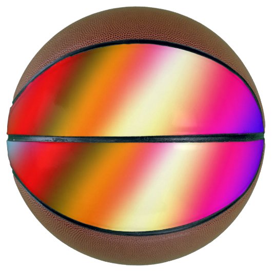 ブルーピンクグラデーションの水色抽象芸術パステル虹 バスケットボール (正面)