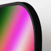 ブルーピンクグラデーションの水色抽象芸術パステル虹 ピックルボールラケット (左詳細)