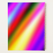 ブルーピンクグラデーションの水色抽象芸術パステル虹 プランナー手帳 (裏面)