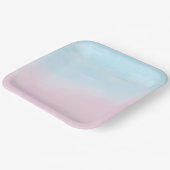 ブルーピンクグラデーションの赤男女兼用ちゃんシャワー ペーパープレート (傾斜あり)