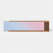 ブルーピンクグラデーショングラデーショぼやけン抽象デザイン デスクネームプレート (正面)