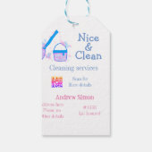 ブルーピンクグリッタークリーンモップ追加アドレスq r b ギフトタグ (裏面)