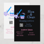 ブルーピンクグリッタークリーンモップ追加アドレスq r b シーズンカード (正面/裏面)