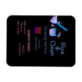 ブルーピンクグリッタークリーンモップ追加アドレスq r b マグネット (横)