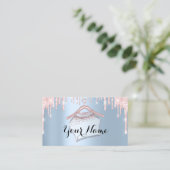 ブルーピンクグリッタークローゼットハンガーブティックVIP 名刺 (スタンド正面)