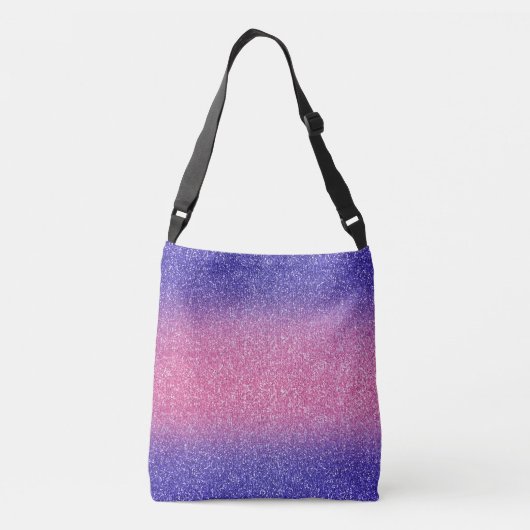 ブルーピンクグリッターグラデーションクロス体バッグ クロスボディバッグ (裏面)