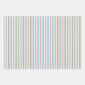 ブルーピンクグリーンイースター卵ストライプのドットかわいいデザイン ラッピングペーパーシート (正面3)