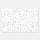 ブルーピンクグリーンイースター卵ストライプのドットかわいいデザイン ラッピングペーパーシート (正面2)