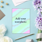 ブルーピンクグリーングリッタースパークルパステル名p アクリル招待状 (インサイチュ (ウェディング))