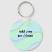 ブルーピンクグリーングリッタースパークルパステル名p キーホルダー (裏面)