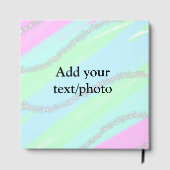 ブルーピンクグリーングリッタースパークルパステル名p ゲストブック (裏面)