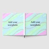 ブルーピンクグリーングリッタースパークルパステル名p ゲストブック (全面)