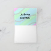 ブルーピンクグリーングリッタースパークルパステル名p サンキューカード (内部)