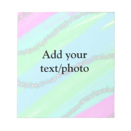 ブルーピンクグリーングリッタースパークルパステル名p ノートパッド