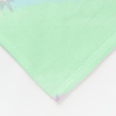 ブルーピンクグリーングリッタースパークルパステル名p フリースブランケット (角)