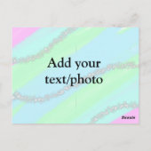 ブルーピンクグリーングリッタースパークルパステル名p ポストカード (裏面)