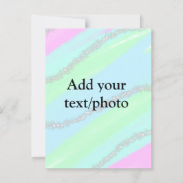 ブルーピンクグリーングリッタースパークルパステル名p ポストカード