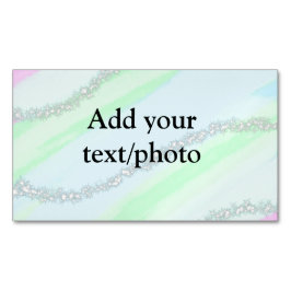 ブルーピンクグリーングリッタースパークルパステル名p マグネット名刺