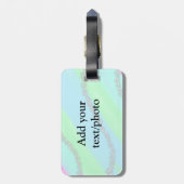 ブルーピンクグリーングリッタースパークルパステル名p ラゲッジタグ (裏面縦)