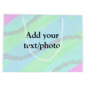 ブルーピンクグリーングリッタースパークルパステル名p ラージペーパーバッグ (裏面)