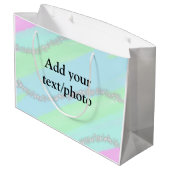 ブルーピンクグリーングリッタースパークルパステル名p ラージペーパーバッグ (裏面アングル)