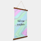 ブルーピンクグリーングリッタースパークルパステル名p 吊り下げ型タペストリー (傾斜あり)