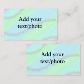 ブルーピンクグリーングリッタースパークルパステル名p 名刺 (正面/裏面)