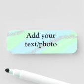 ブルーピンクグリーングリッタースパークルパステル名p 名札 (インサイチュ)