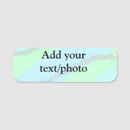 ブルーピンクグリーングリッタースパークルパステル名p 名札