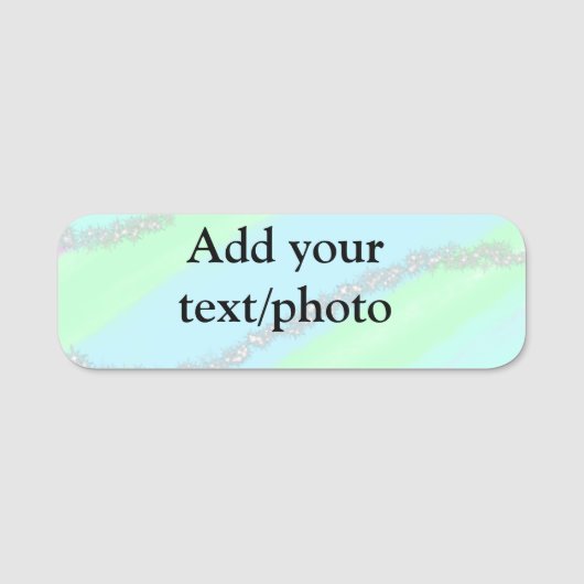 ブルーピンクグリーングリッタースパークルパステル名p 名札 (正面)