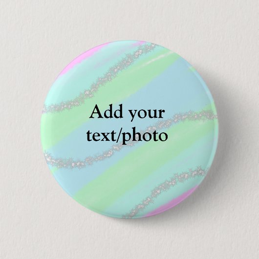 ブルーピンクグリーングリッタースパークルパステル名p 缶バッジ (正面)