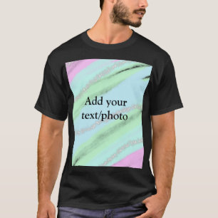 ブルーピンクグリーングリッタースパークルパステル名p tシャツ