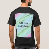 ブルーピンクグリーングリッタースパークルパステル名p tシャツ (裏面)