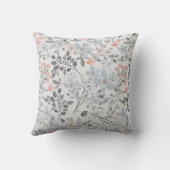 ブルーピンクグレーフローラ植物花葉類 クッション (裏面)