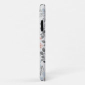 ブルーピンクグレーフローラ植物花葉類 Case-Mate iPhoneケース (裏面/右)