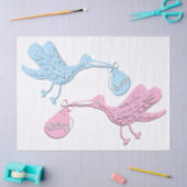 ブルーピンクコウノトリ 薄葉紙 (クラフト)