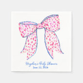 ブルーピンクコケットナパーソナライズされたプキン スタンダードカクテルナプキン (正面)