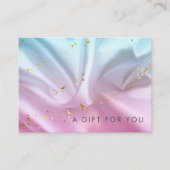 ブルーピンクサテン金ゴールドギフト券 名刺 (正面)