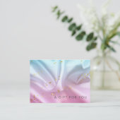 ブルーピンクサテン金ゴールドギフト券 名刺 (スタンド正面)