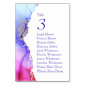 ブルーピンクシルバーウェディングレセプションテーブル番号 テーブルナンバー (裏面)
