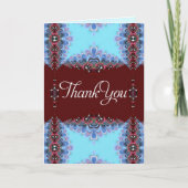 ブルーピンクスイートカントリーレースありがとうカスタムさん名刺 サンキューカード (正面)