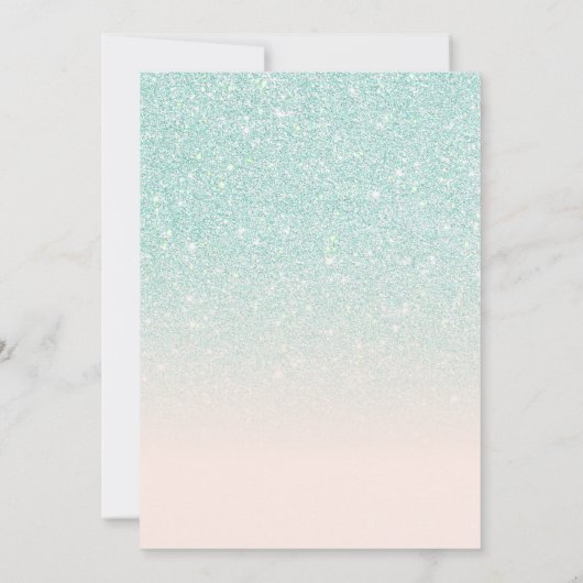 ブルーピンクスパークリーグリッターグラデーションフォトスイート16 招待状 (裏面)