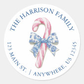 ブルーピンクチノイスリートイレキャンディーケーンアドレス ラウンドシール (正面)